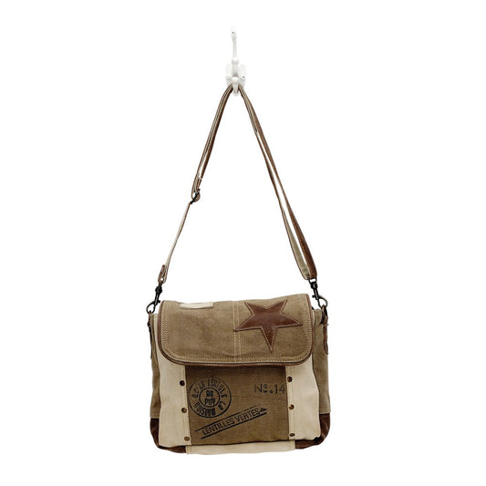 Myra Bag Women's Leather Star Shoulder Bag Pockets Adjustable Brown Postal New