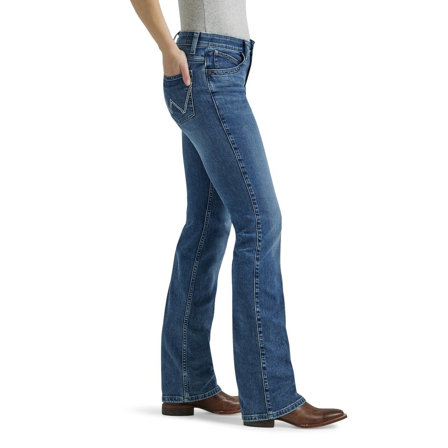 Wrangler Women's Q-Baby Mid Rise Boot Cut Ultimate Riding Jeans