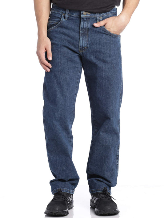 Wrangler Men's The Rugged Relaxed Fit Jeans, Medium Stone, 38X30