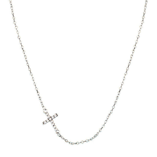 Montana Silversmiths Womens Montana smith CZ Small Cross Necklace Silver
