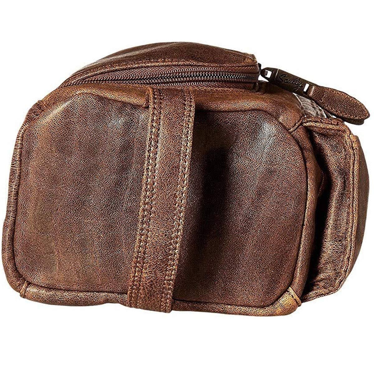 Scully Men's Leather Shaving Kit, Walnut