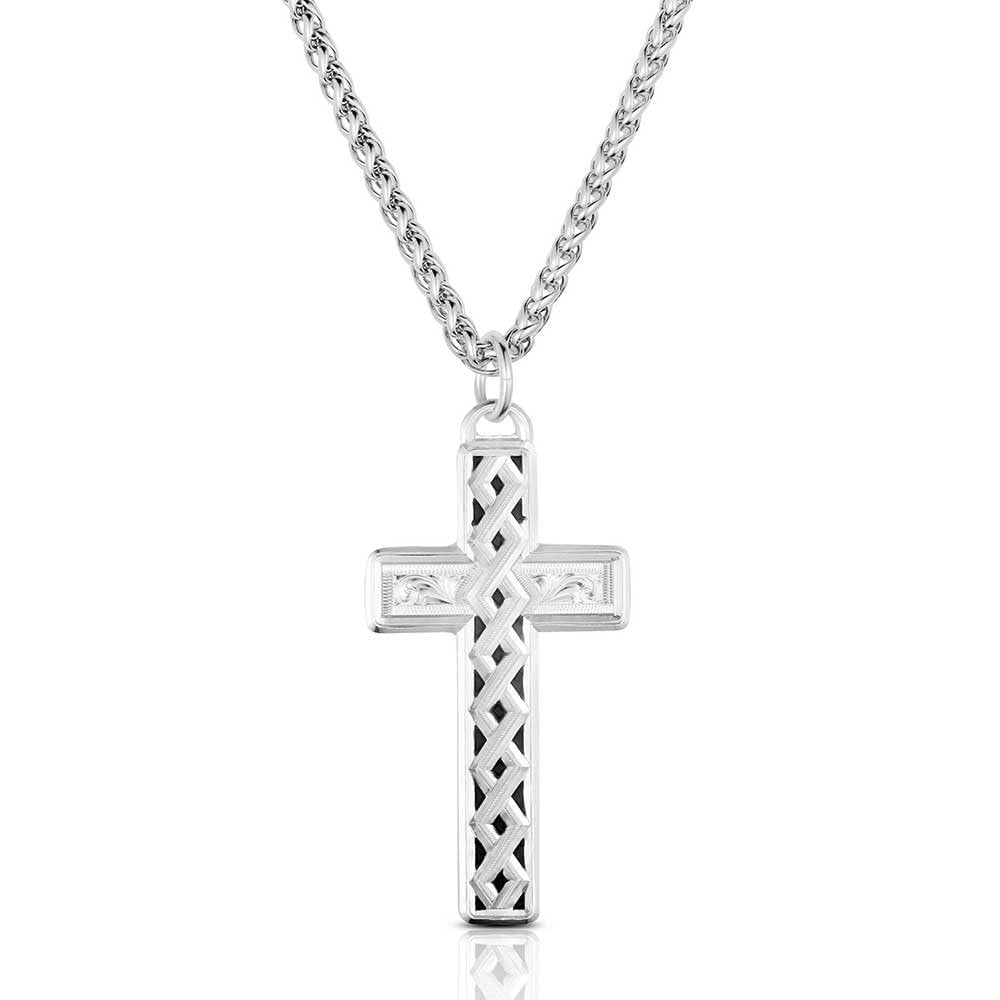 Montana Silversmiths Woven Legacy Men's Cross Necklace