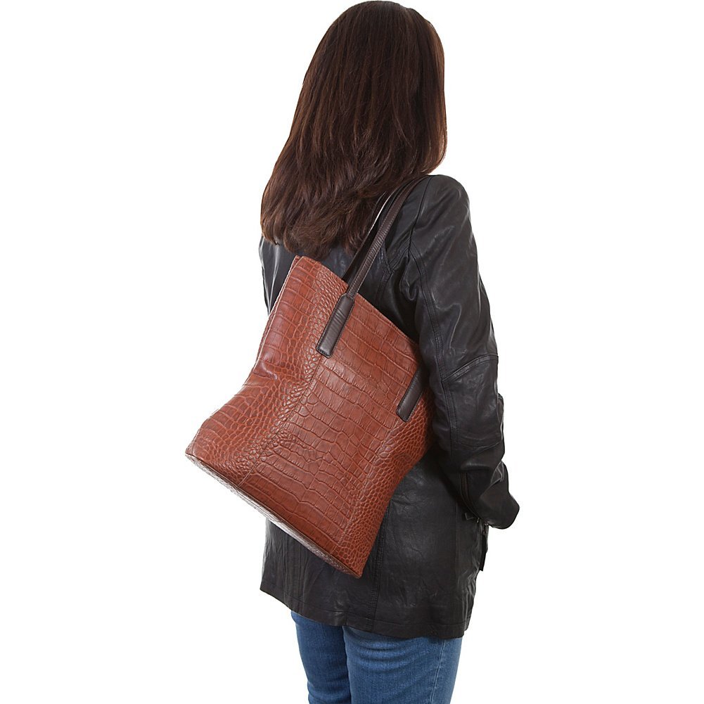 Scully Italia Claea Crocodile Print Tote Bag
