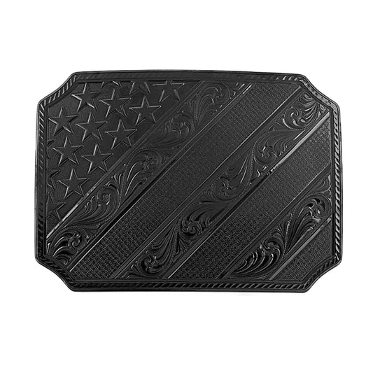 Montana Silversmiths Men's Dawn Light Flag Black Buckle