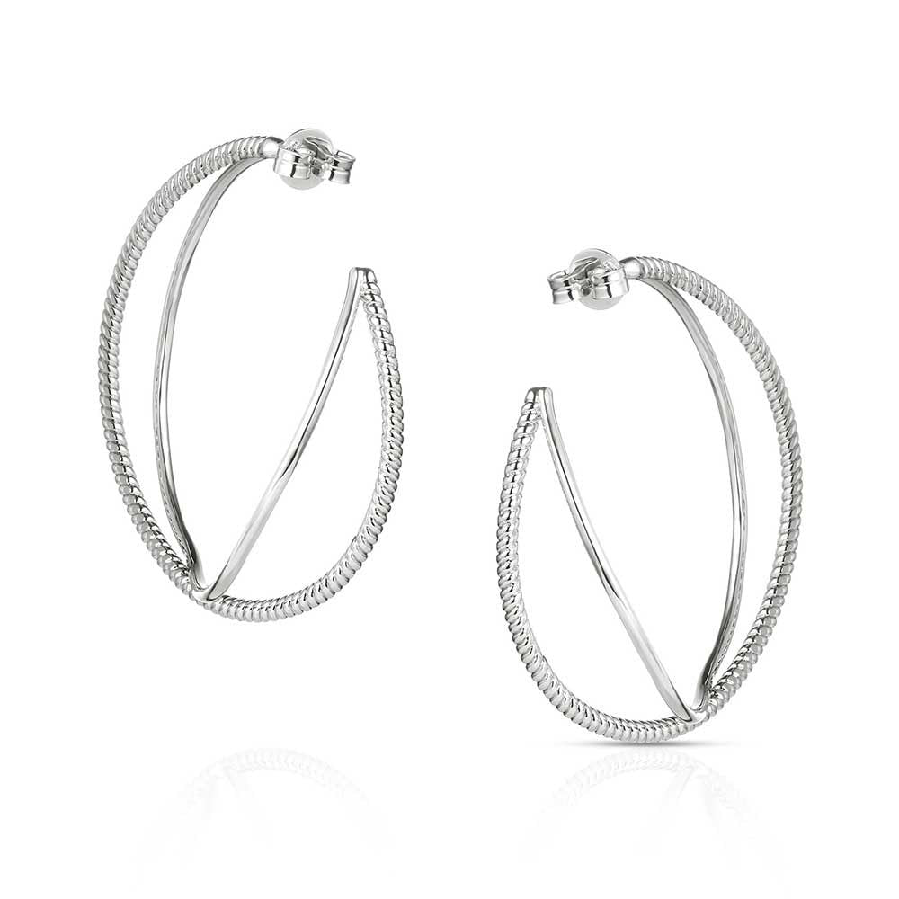 Montana Silversmiths Rope and Radiance Hoop Earrings