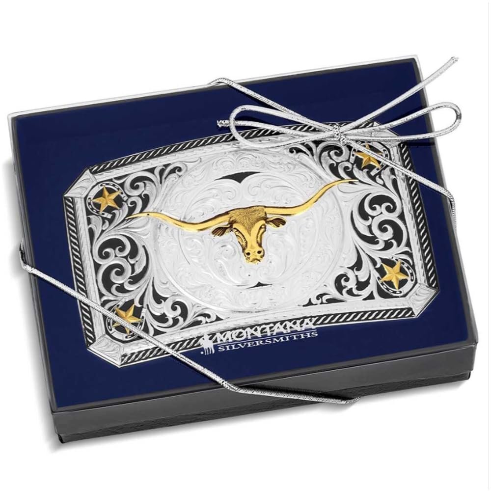 Montana Silversmiths Longhorn Cattle Drive Belt Buckle