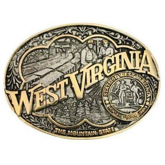 Montana Silversmiths West Virginia Heritage Attitude Belt Buckle