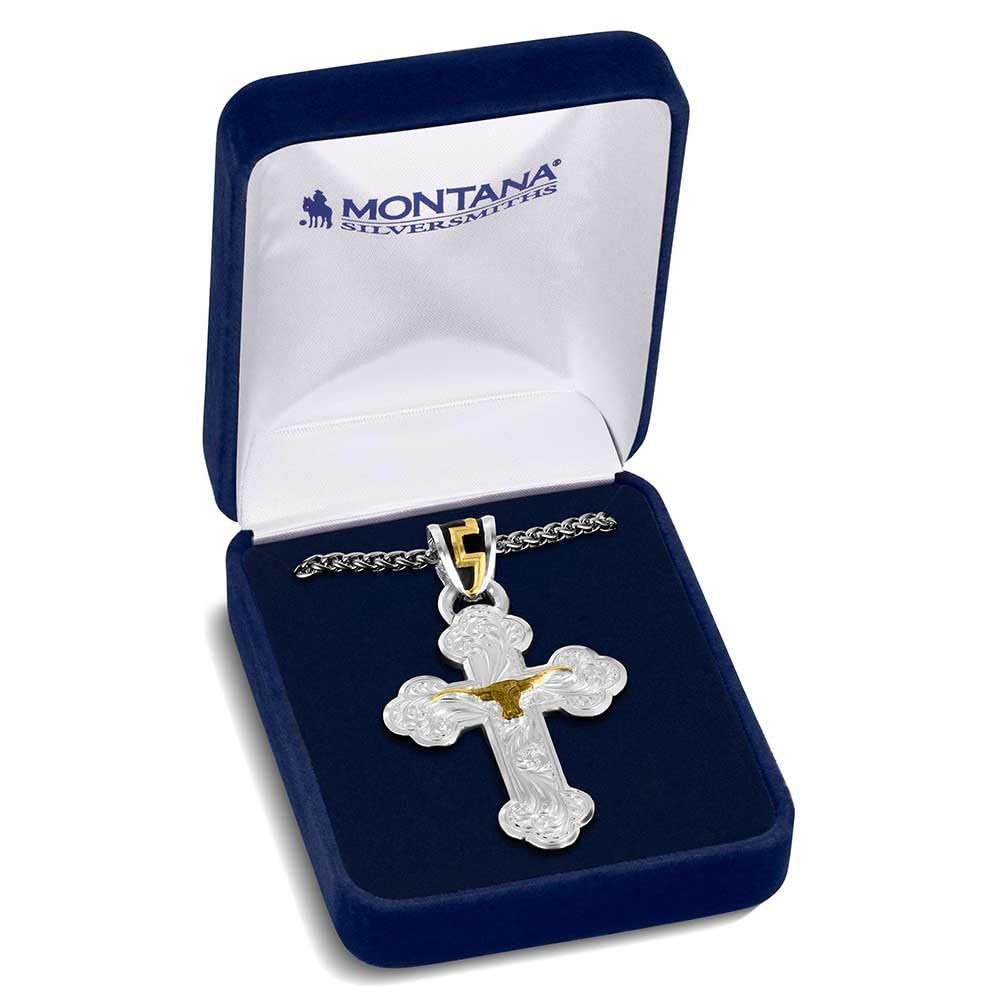 Montana Silversmiths Honor and Grit Men's Cross Necklace