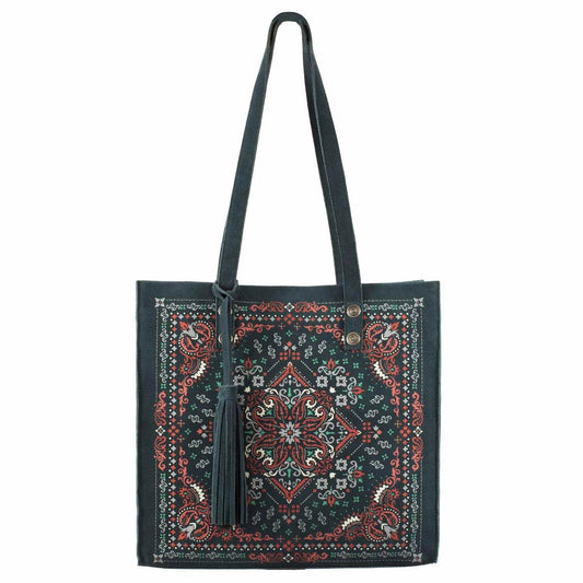 Scully Soft Structure Suede Leather Tote - Blue
