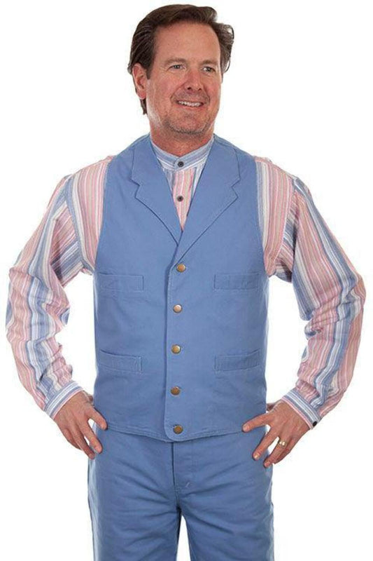 Scully Men's Rangewear Cotton Canvas Vest - Sky