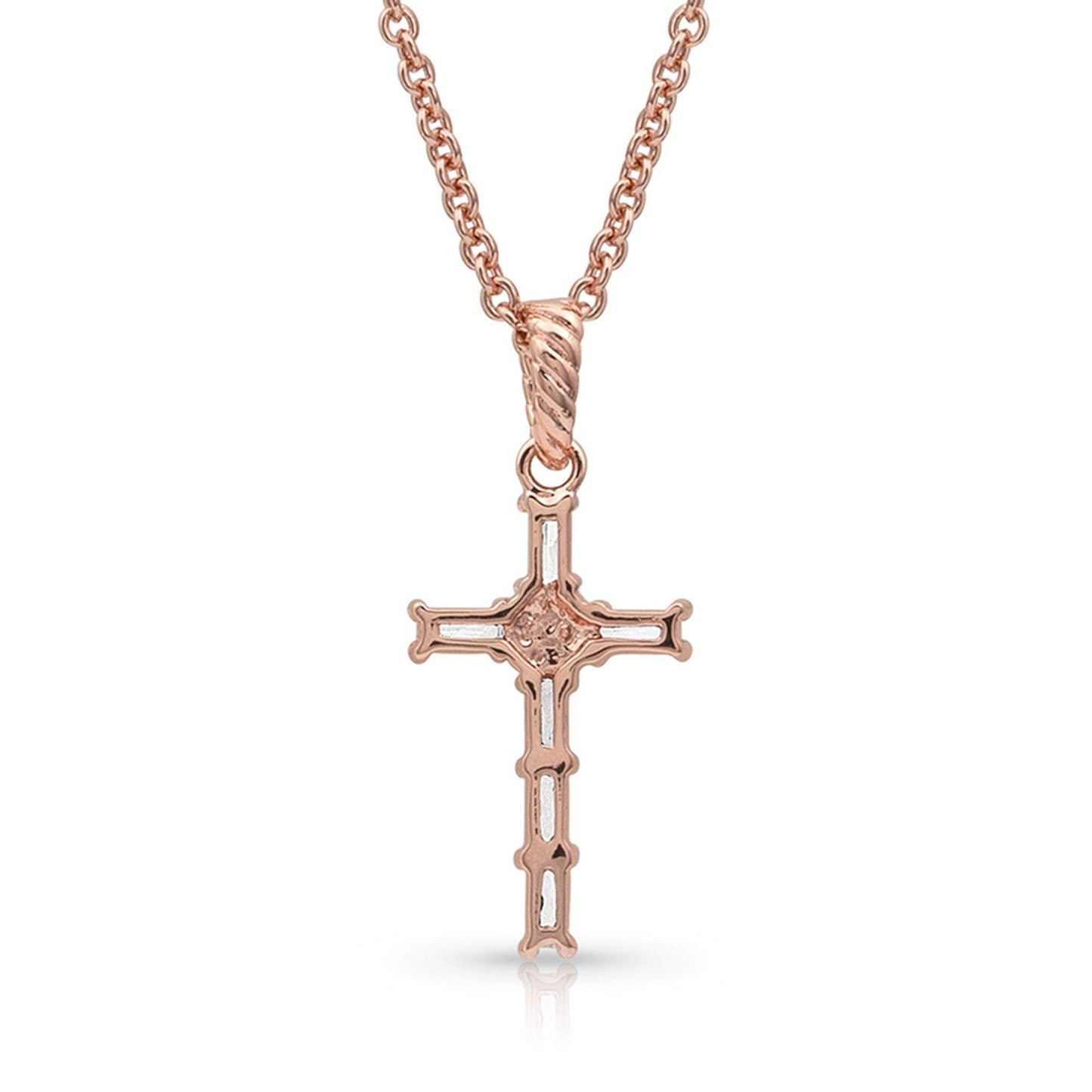Montana Silversmiths Western Lifestyle Women's Cross Necklace (Entwined Rose Gold Brilliant Cross)
