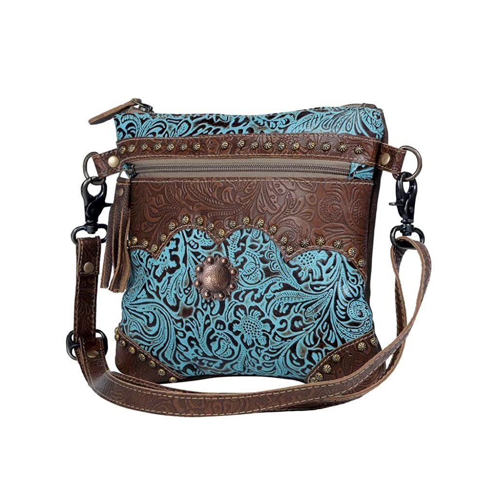 Myra Bag Azure Aesthetic Leather & Hairon Bag