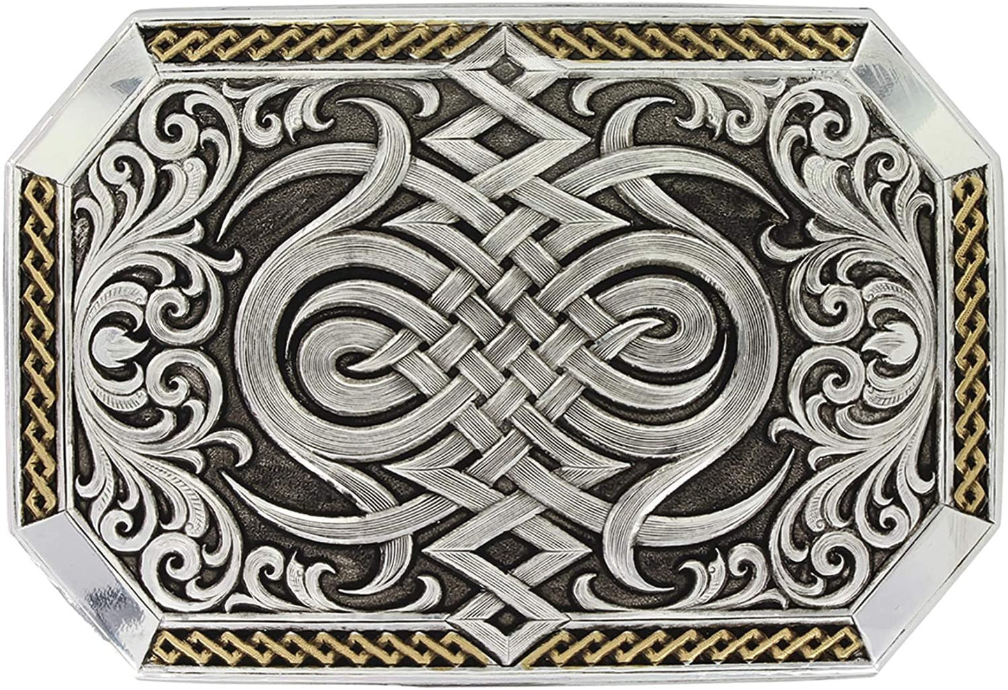 Montana Silversmiths Mens Silver Antiqued Celtic Knot Buckle One Size Silver
