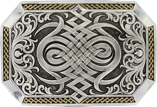 Montana Silversmiths Mens Silver Antiqued Celtic Knot Buckle One Size Silver
