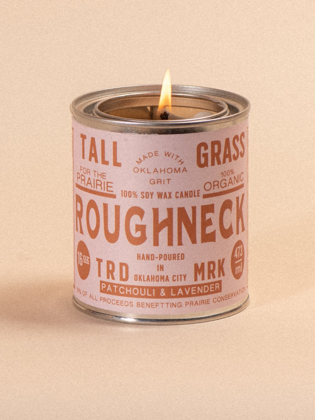 Roughneck: Patchouli + Lavender Soy Wax Candle