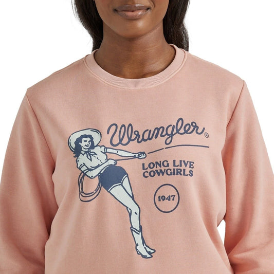 Wrangler Women's Retro Cowgirl Sweatshirt Rose