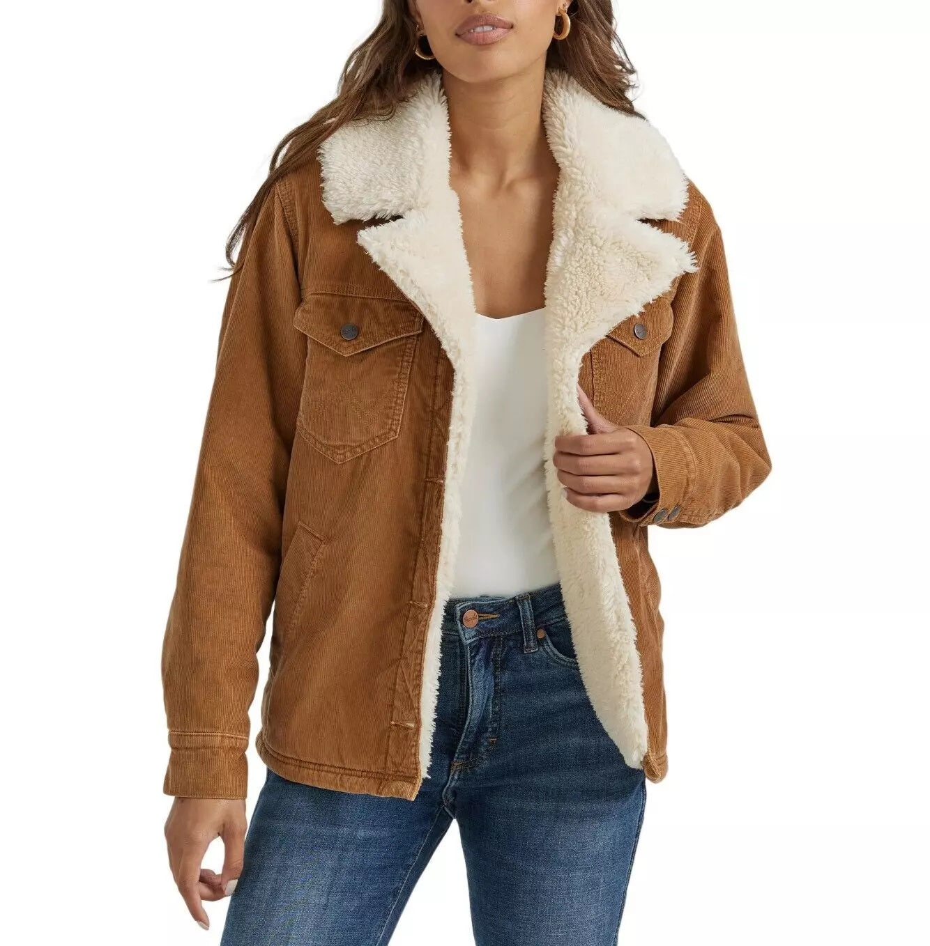 Wrangler Women's Tan Retro Sherpa Lined Jacket